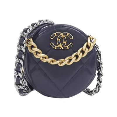 Pre-owned Chanel Navy Leather Shoulder Bag ()