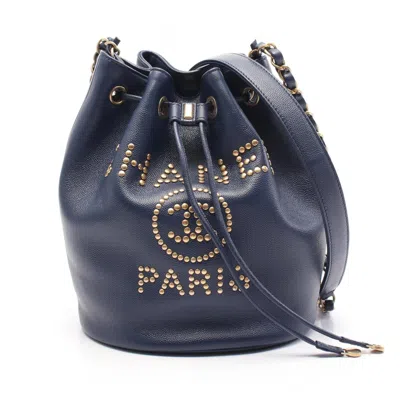 Pre-owned Chanel Navy Leather Shoulder Bag ()