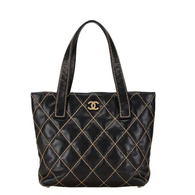 Pre-owned Chanel Navy Leather Shoulder Bag Tote Bag ()