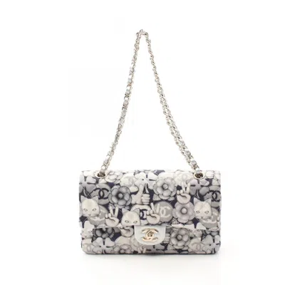 Pre-owned Chanel Navy Nylon Leather Shoulder Bag () In Multi