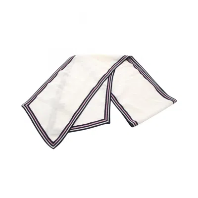Pre-owned Chanel Navy Pink Silk Wool Scarf () In Multi