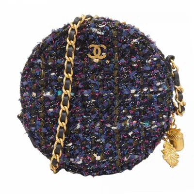 Pre-owned Chanel Navy Pink Tweed Shoulder Bag () In Multi
