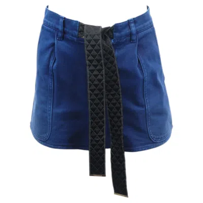 Pre-owned Chanel Navy Shorts With Belt In Blue