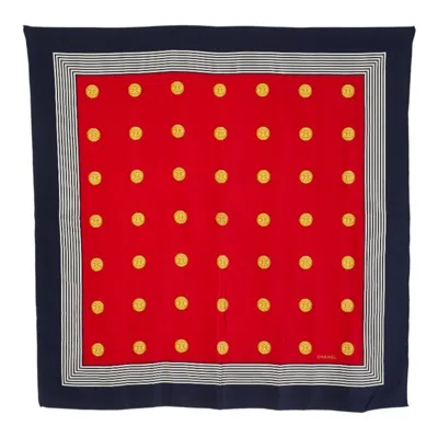 Pre-owned Chanel Navy Silk Scarf () In Multi