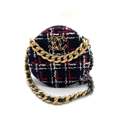 Pre-owned Chanel Navy Tweed Pochette Shoulder Bag ()