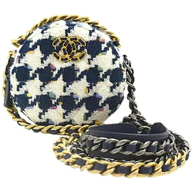 Pre-owned Chanel Navy Tweed Shoulder Bag () In Multi