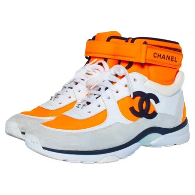 Pre-owned Chanel , Neon High Top Trainers In Gray