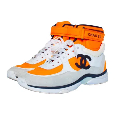 Pre-owned Chanel , Neon High Top Trainers In Gray