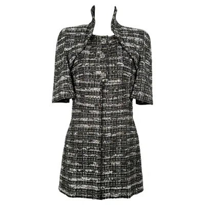 Pre-owned Chanel New 14k$ Black Ribbon Tweed Jacket Rare 42 Fr