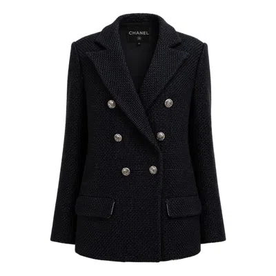 Pre-owned Chanel New 2022 Timeless Black Tweed Jacket 40 Fr
