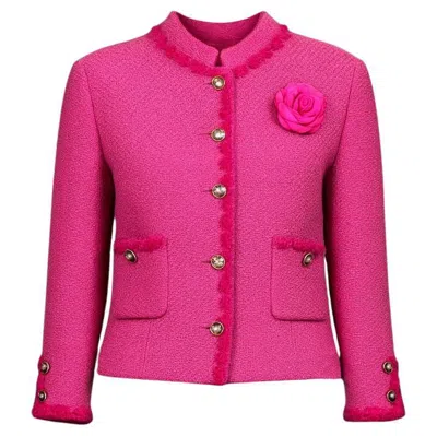 Pre-owned Chanel New 2024 Paris / Manchester Fuchsia Tweed Jacket 38 Fr In Pink