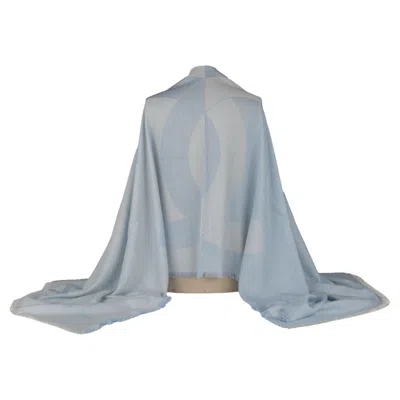 Pre-owned Chanel New Cashmere Shawl Celeste In Gray