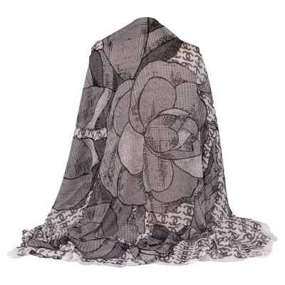 Pre-owned Chanel New Cashmere Shawl Grey In Gray
