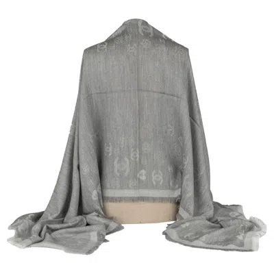 Pre-owned Chanel New Cashmere Shawl Grey In Gray