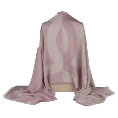 Pre-owned Chanel New Cashmere Shawl In Rosé In Gray