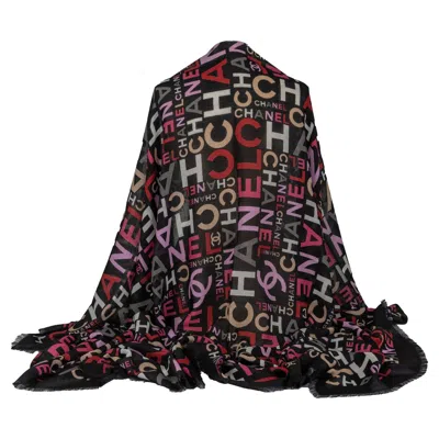 Pre-owned Chanel New Cashmere Shawl Multicolor In Black
