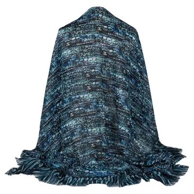 Pre-owned Chanel New Cashmere Shawl Multicolor In Black