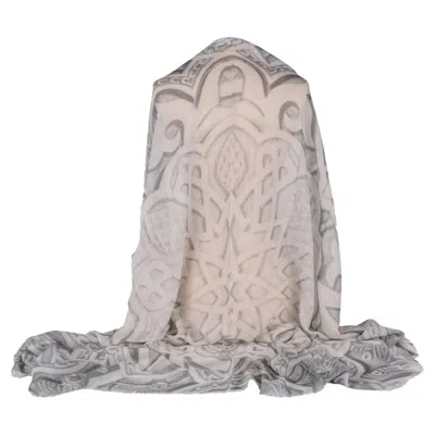 Pre-owned Chanel New Cashmere Shawl White Grey