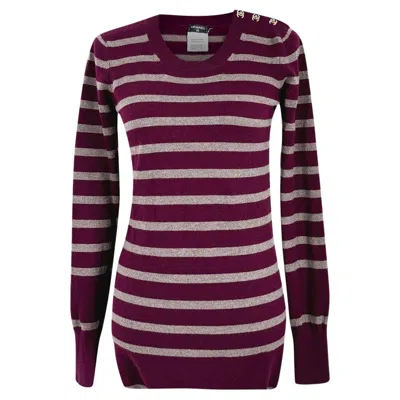 Pre-owned Chanel New Cc Turnlocks Burgundy Cashmere Jumper In Red