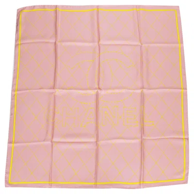 Pre-owned Chanel New  Pink And Yellow Quilted Scarf