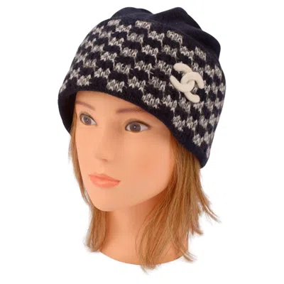 Pre-owned Chanel New Checkered Cashmere Beanie In Brown