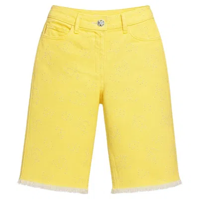 Pre-owned Chanel New Collectors Cc Logo Yellow Denim Shorts 36 Fr