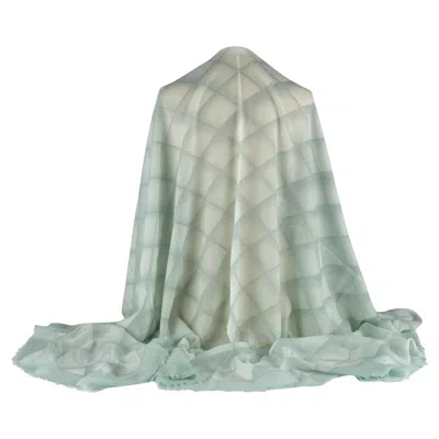 Pre-owned Chanel New Diamond Print Cashmere Shawl In Gray