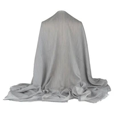 Pre-owned Chanel New Grey Cashmere Oversize Shawl In Gray