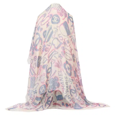Pre-owned Chanel New Icons Shawl White Celeste
