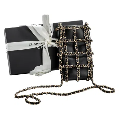 Pre-owned Chanel New In Box  Vip Cell Phone Case Black Gold Crossbody