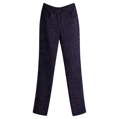 Pre-owned Chanel New Paris / Bombay Runway Tweed Trousers 36 Fr In Black