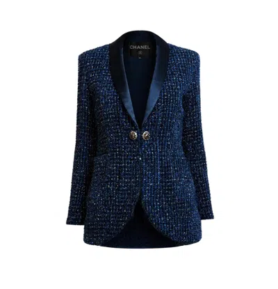 Pre-owned Chanel New Paris / Egypt Lesage Tweed Jacket 34 Fr In Gray