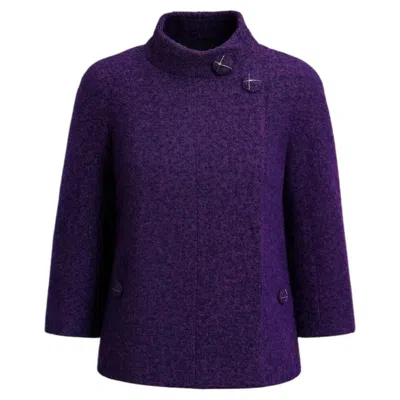 Pre-owned Chanel New Paris / Monaco Amethyst Tweed Jacket 34 Fr In Purple