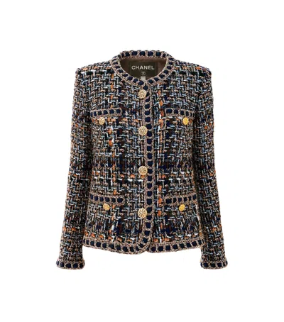 Pre-owned Chanel New Paris / Rome Legend Beige Tweed Jacket 36 Fr In Brown