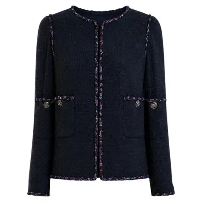 Pre-owned Chanel New Paris / Shanghai Timeless Black Tweed Jacket 38 Fr