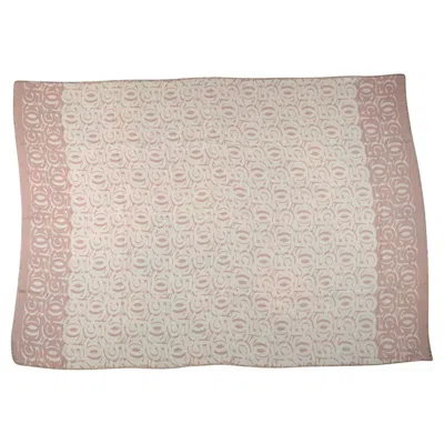 Pre-owned Chanel New Pink Logo Cashmere Shawl