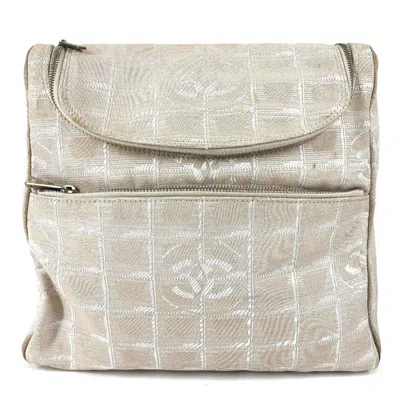 Pre-owned Chanel New Travel Line Beige Nylon Leather Backpack () In Sand