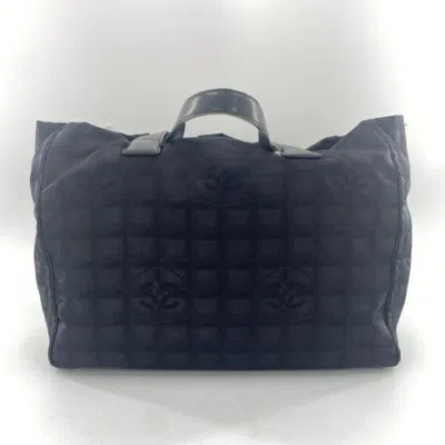Pre-owned Chanel New Travel Line Black Blue New Travel Line Tote Bag () In Multi