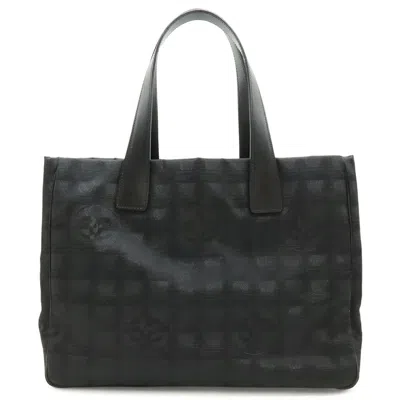 Pre-owned Chanel New Travel Line Black Jacquard Shoulder Bag Tote Bag ()