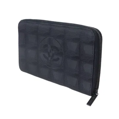 Pre-owned Chanel New Travel Line Black Long Wallet (bi-fold) ()