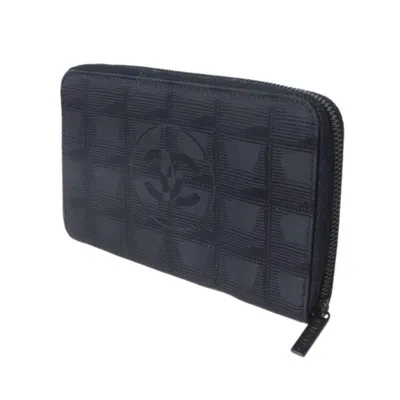 Pre-owned Chanel New Travel Line Black Long Wallet (bi-fold) ()