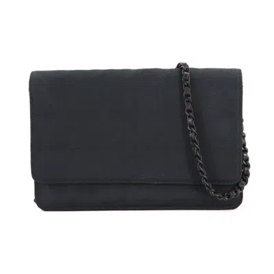 Pre-owned Chanel New Travel Line Black New Travel Line Chain/shoulder Wallet ()