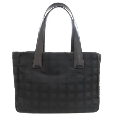 Pre-owned Chanel New Travel Line Black Nylon Jacquard Tote Bag ()