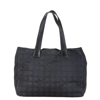 Pre-owned Chanel New Travel Line Black Nylon Leather Tote Bag ()