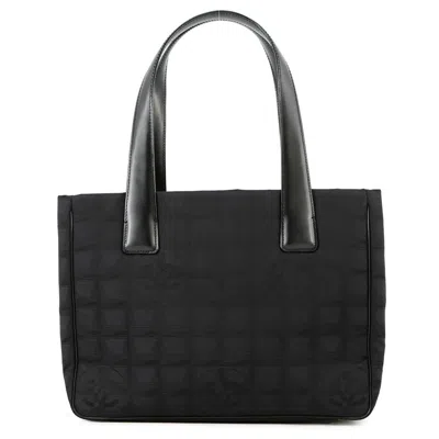 Pre-owned Chanel New Travel Line Black Nylon Leather Tote Bag ()