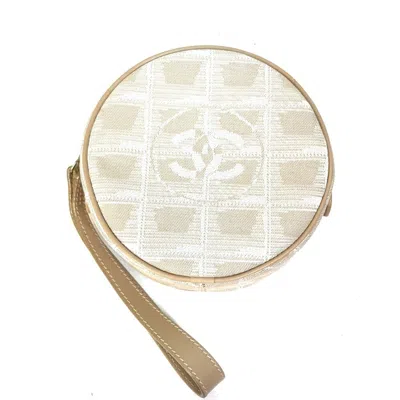Pre-owned Chanel New Travel Line Canvas Pouch () In Sand