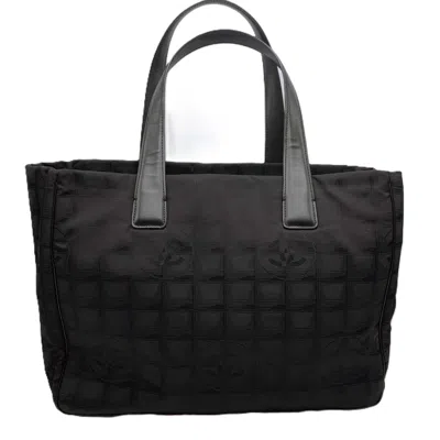 Pre-owned Chanel New Travel Line Leather Shoulder Bag Tote Bag () In Black
