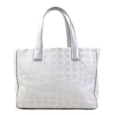 Pre-owned Chanel New Travel Line Leather Shoulder Bag Tote Bag () In Silver