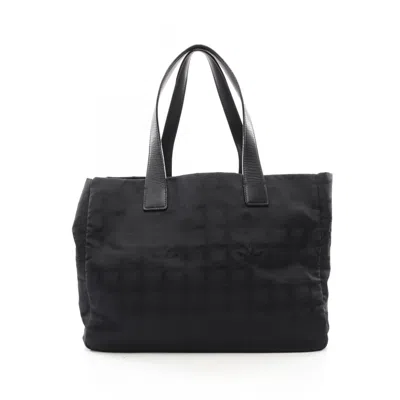 Pre-owned Chanel New Travel Line Leather Tote Bag () In Black