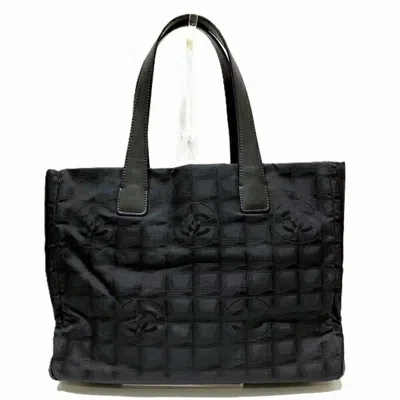 Pre-owned Chanel New Travel Line Leather Tote Bag () In Black